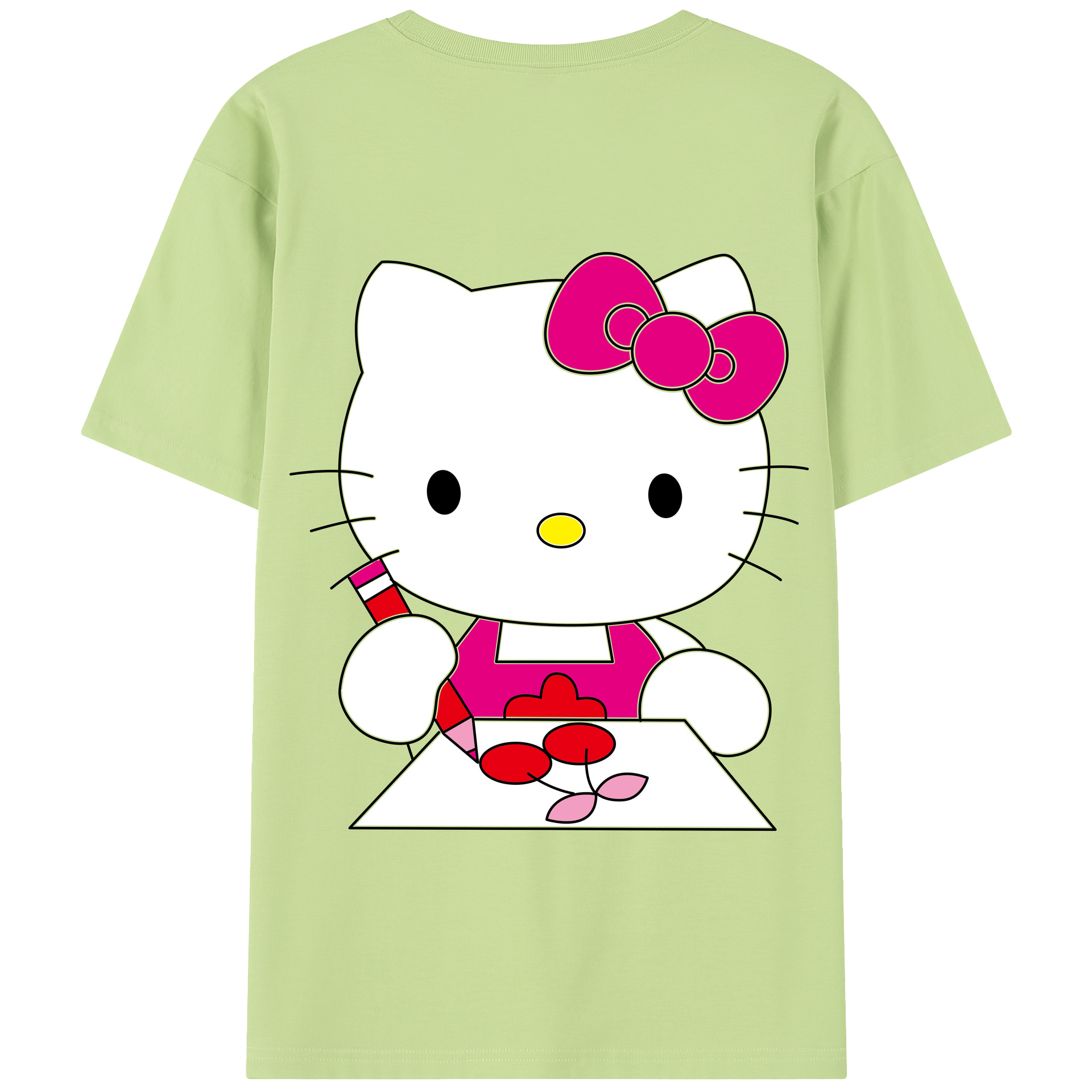 （画像用） Hello Kitty ハローキティ 綿100％半袖Tシャツ（背面プリント）